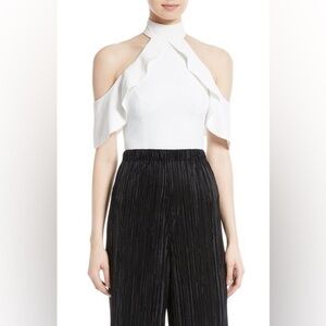 Alice + Olivia Cabot cropped top size 4 off white